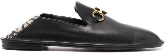 Ferragamo buckled leather loafers Black