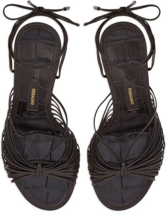 Ferragamo cage-heel strap-detail sandals Brown