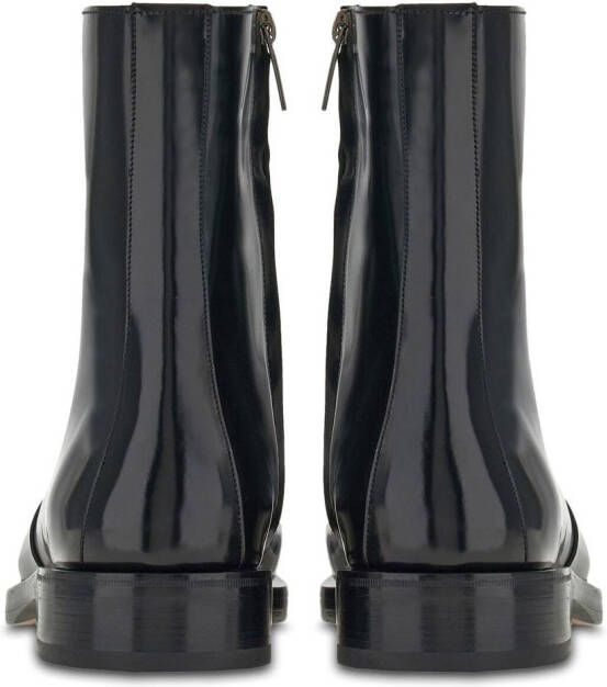 Ferragamo calf leather ankle boots Black