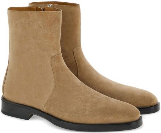 Ferragamo calf leather ankle boots Brown