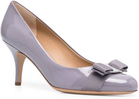 Ferragamo Carla 70 patent pumps Purple