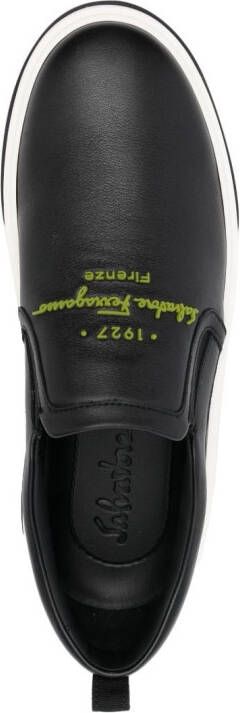 Ferragamo Cassina leather low-top sneakers Black