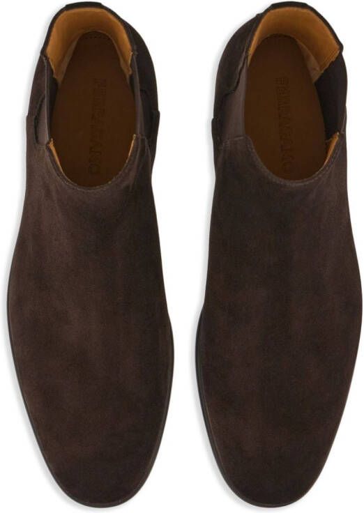 Ferragamo chelsea leather boots Brown