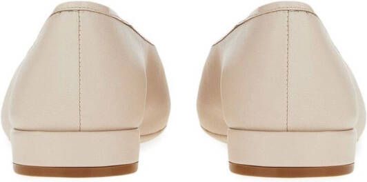 Ferragamo chunky-buckle ballerina flats BONE