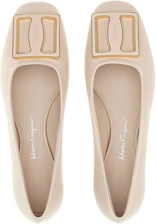 Ferragamo chunky-buckle ballerina flats BONE