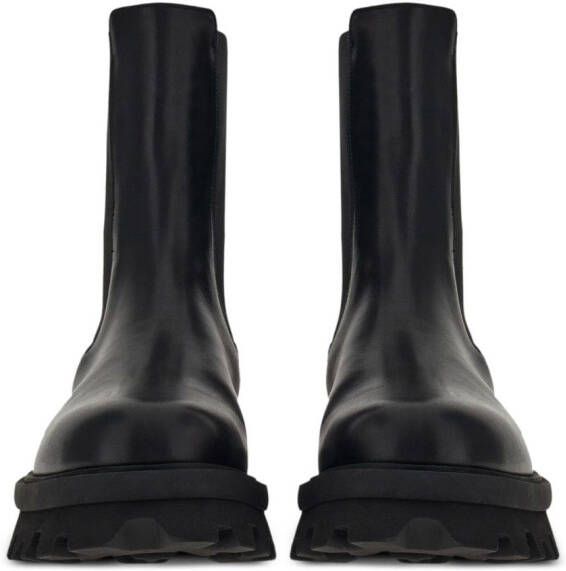 Ferragamo chunky chelsea leather boots Black