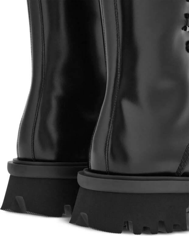Ferragamo chunky-sole combat boots Black