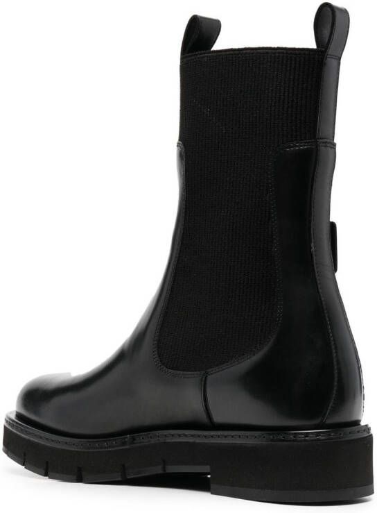 Ferragamo cleated-sole leather Chelsea boots Black
