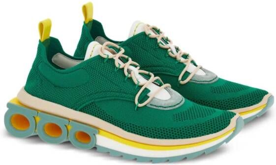 Ferragamo colour-block chunky sneakers Green