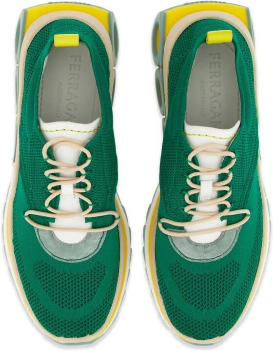 Ferragamo colour-block chunky sneakers Green