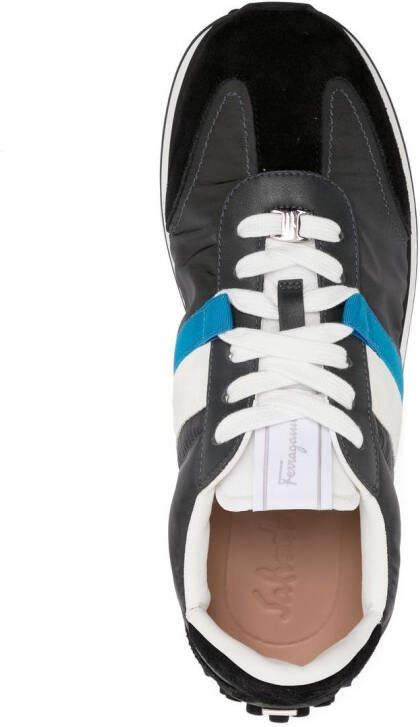 Ferragamo colour-block panelled low-top sneakers Black