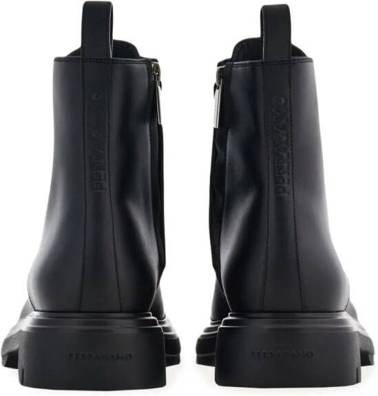 Ferragamo Combat leather boots Black