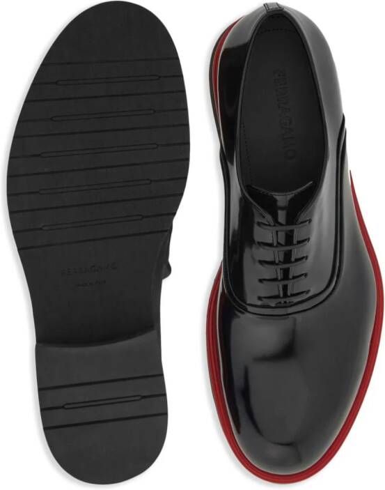 Ferragamo contrasting-border leather Oxford shoes Black