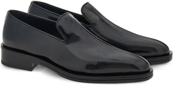 Ferragamo contrasting-panel leather loafers Black