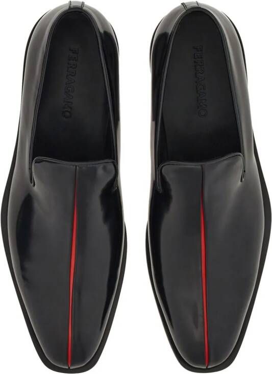 Ferragamo contrasting-panel leather loafers Black