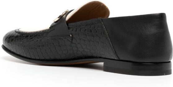 Ferragamo crocodile-embossed horsebit loafers Black