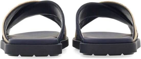 Ferragamo crossover-strap cotton sandals Blue