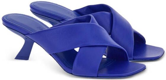 Ferragamo crossover-strap lambskin slides Blue