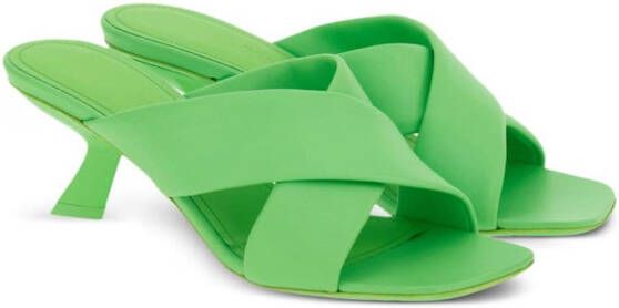 Ferragamo crossover-strap lambskin slides Green