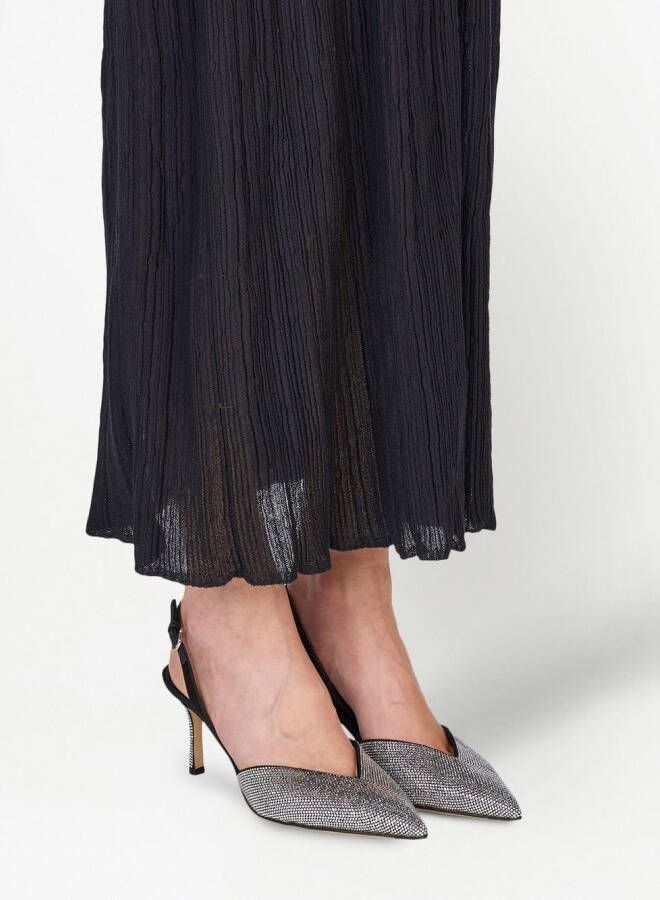Ferragamo crystal embellished slingback pumps Black