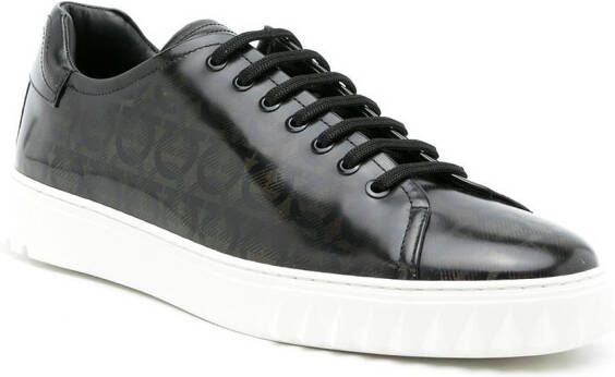 Ferragamo Cube Gancini-print sneakers Black