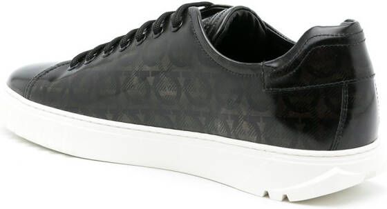 Ferragamo Cube Gancini-print sneakers Black