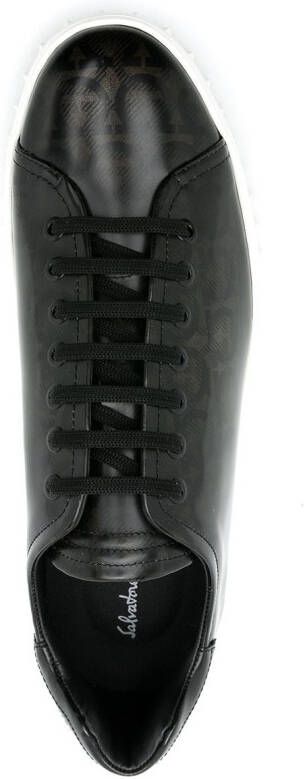 Ferragamo Cube Gancini-print sneakers Black