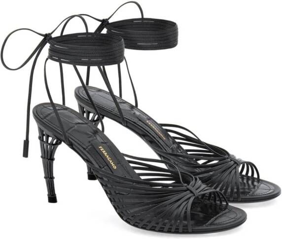 Ferragamo curved-heel sandals Black