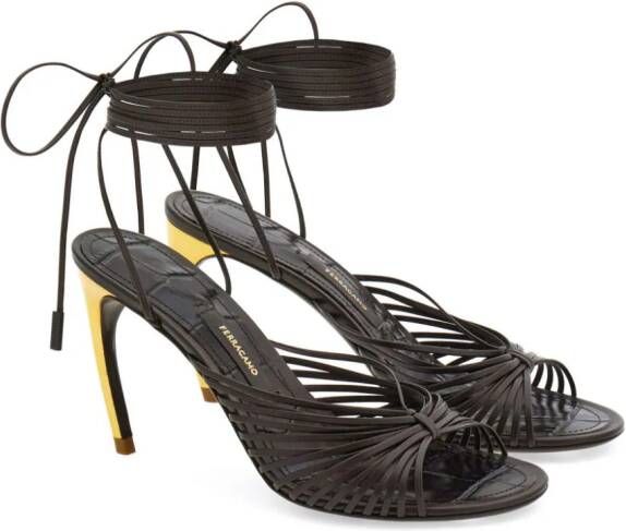Ferragamo curved-heel sandals Brown
