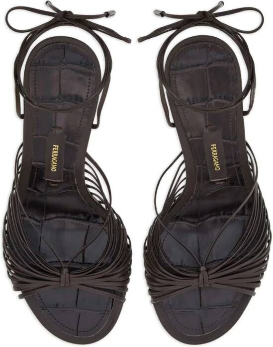 Ferragamo curved-heel sandals Brown