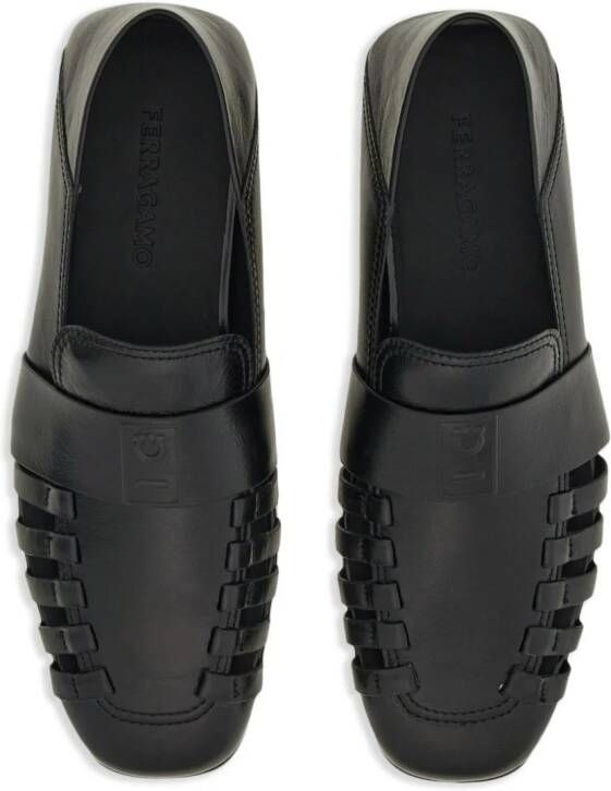 Ferragamo cut-out leather loafers Black