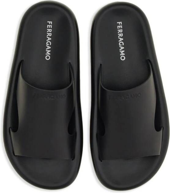 Ferragamo cut-out leather sandals Black