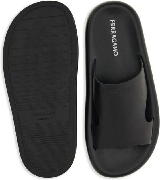 Ferragamo cut-out leather sandals Black