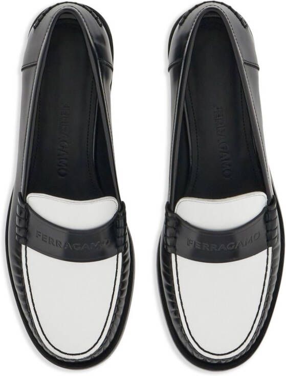Ferragamo debossed-logo leather loafers White
