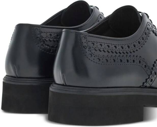 Ferragamo decorative-stitching leather derby shoes Black