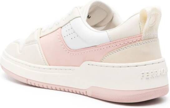 Ferragamo Dennis panelled leather sneakers Pink