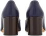 Ferragamo Double-bow 60mm leather pumps Blue - Thumbnail 3