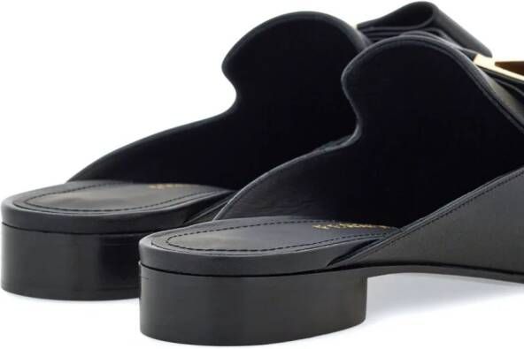 Ferragamo Double Bow leather mules Black