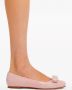 Ferragamo Double-bow textured-finish ballerina shoes Pink - Thumbnail 5