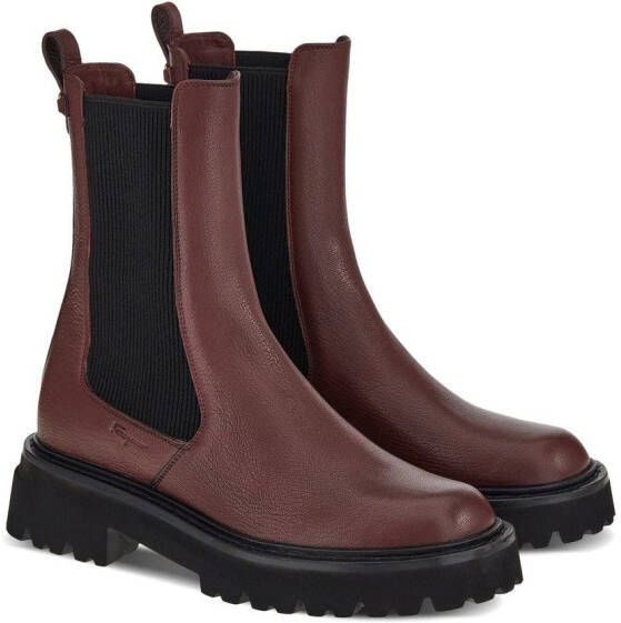 Ferragamo Double Gancini chelsea boots Red