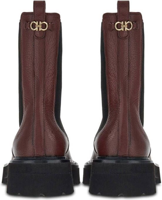 Ferragamo Double Gancini chelsea boots Red