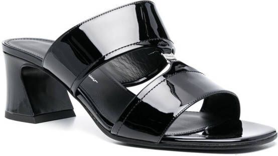 Ferragamo double-strap leather mules Black