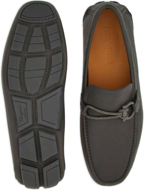 Ferragamo Drive Gancini-buckle leather loafers Grey