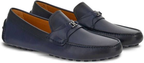 Ferragamo Driver Gancini-buckle leather loafers Blue