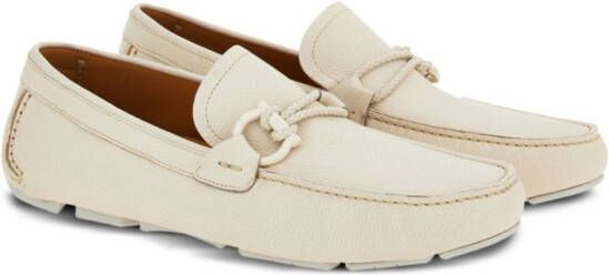 Ferragamo Driver Gancini-buckle leather loafers Neutrals