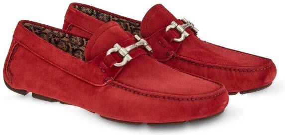 Ferragamo Driver Gancini-ornament loafers Red