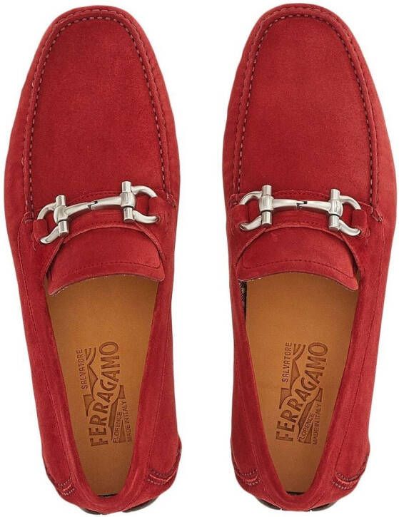 Ferragamo Driver Gancini-ornament loafers Red
