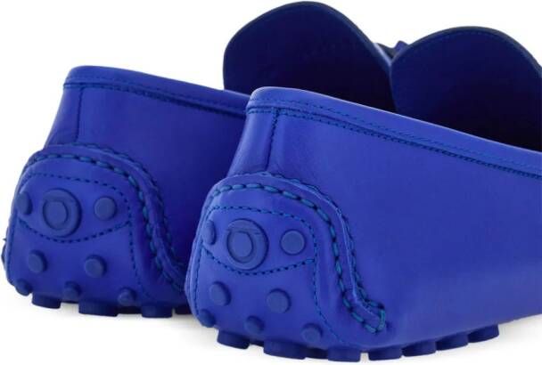 Ferragamo Driver Gancini-plaque leather loafers Blue
