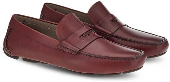 Ferragamo Driver signature ornament loafers Red