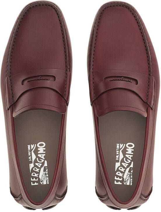 Ferragamo Driver signature ornament loafers Red